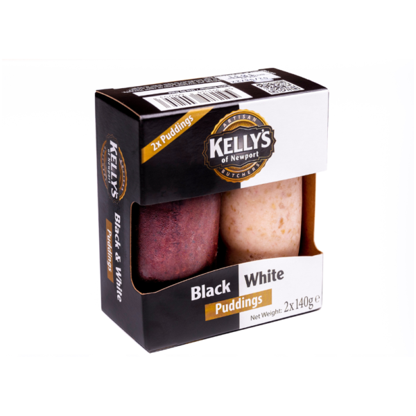 Kellys Mini Black & White Puddings 2x140g