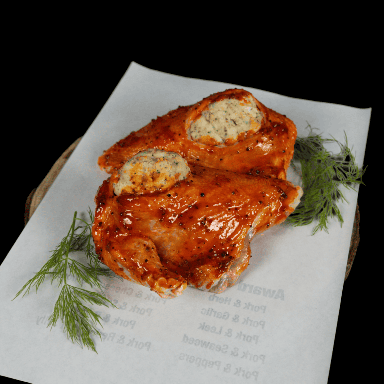 Marinated and Stuffed Chicken Fillet on the Bone
